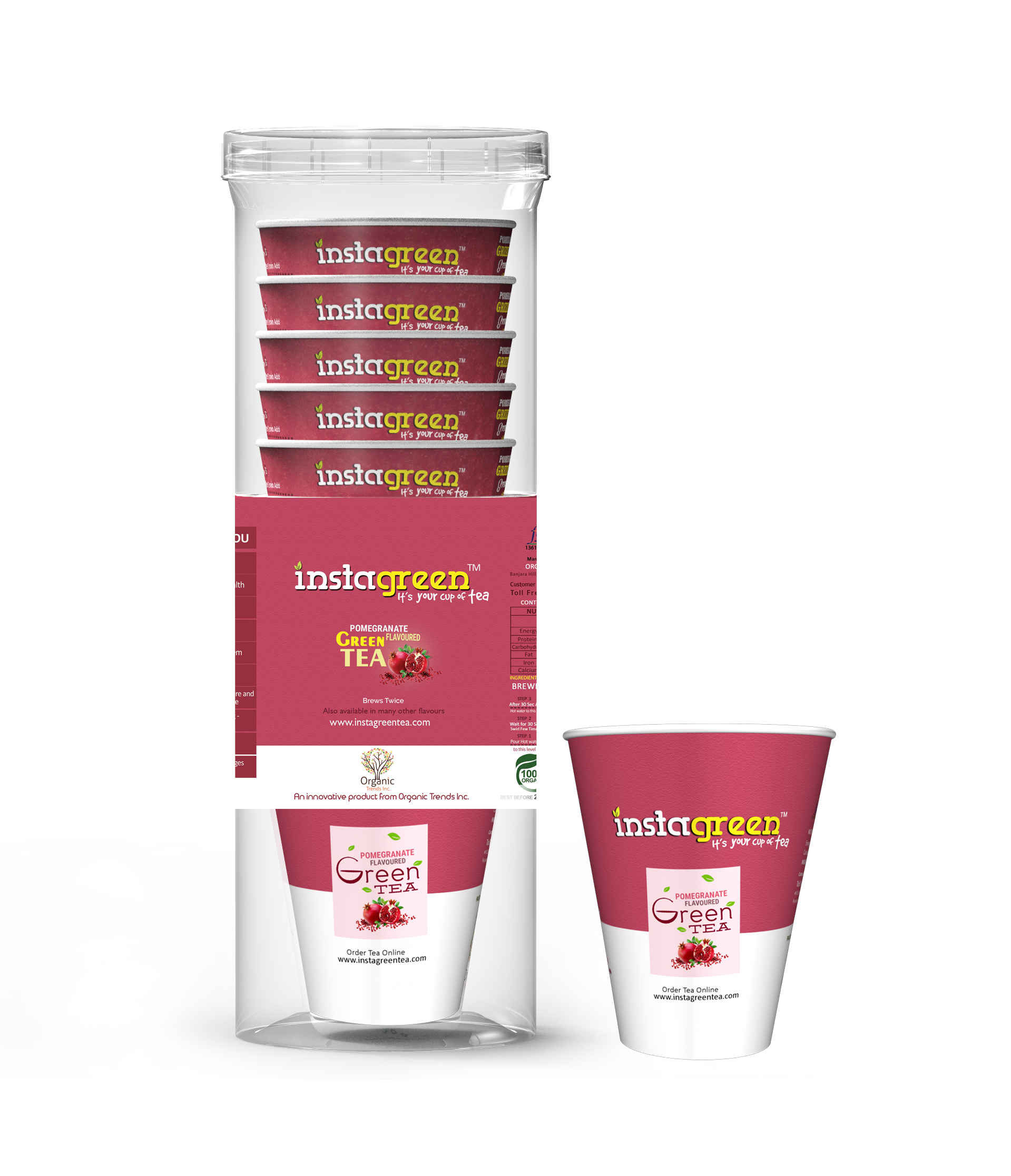 Green Tea - Pomegranate Flavor